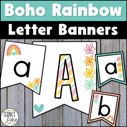 Boho Rainbow Classroom Decor Bulletin Board Letters
