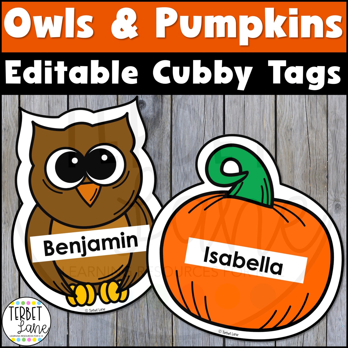 Editable Owls and Pumpkins Fall Cubby Tags | Locker Labels