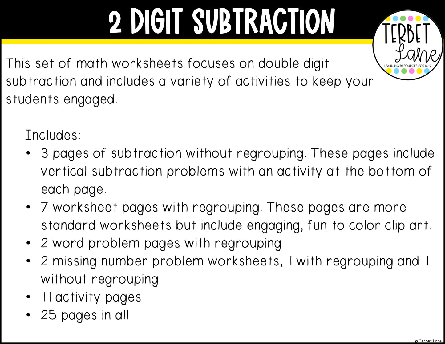 2 Digit Subtraction With Regrouping Math Worksheets