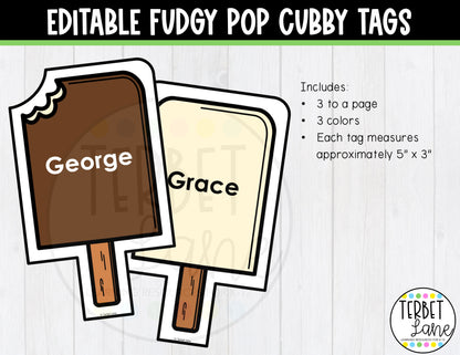 Editable Popsicle Cubby Tags