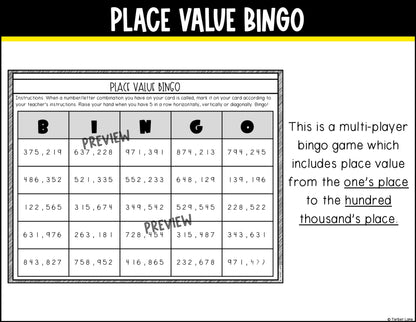 Place Value Bingo Math Game