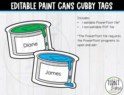 Paint Can Cubby Tags