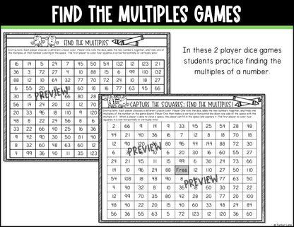 Factors and Multiples Math Games