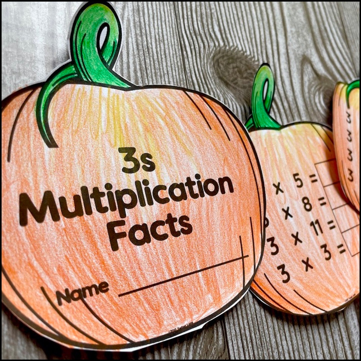 Fall Themed Multiplication Facts Math Practice Books