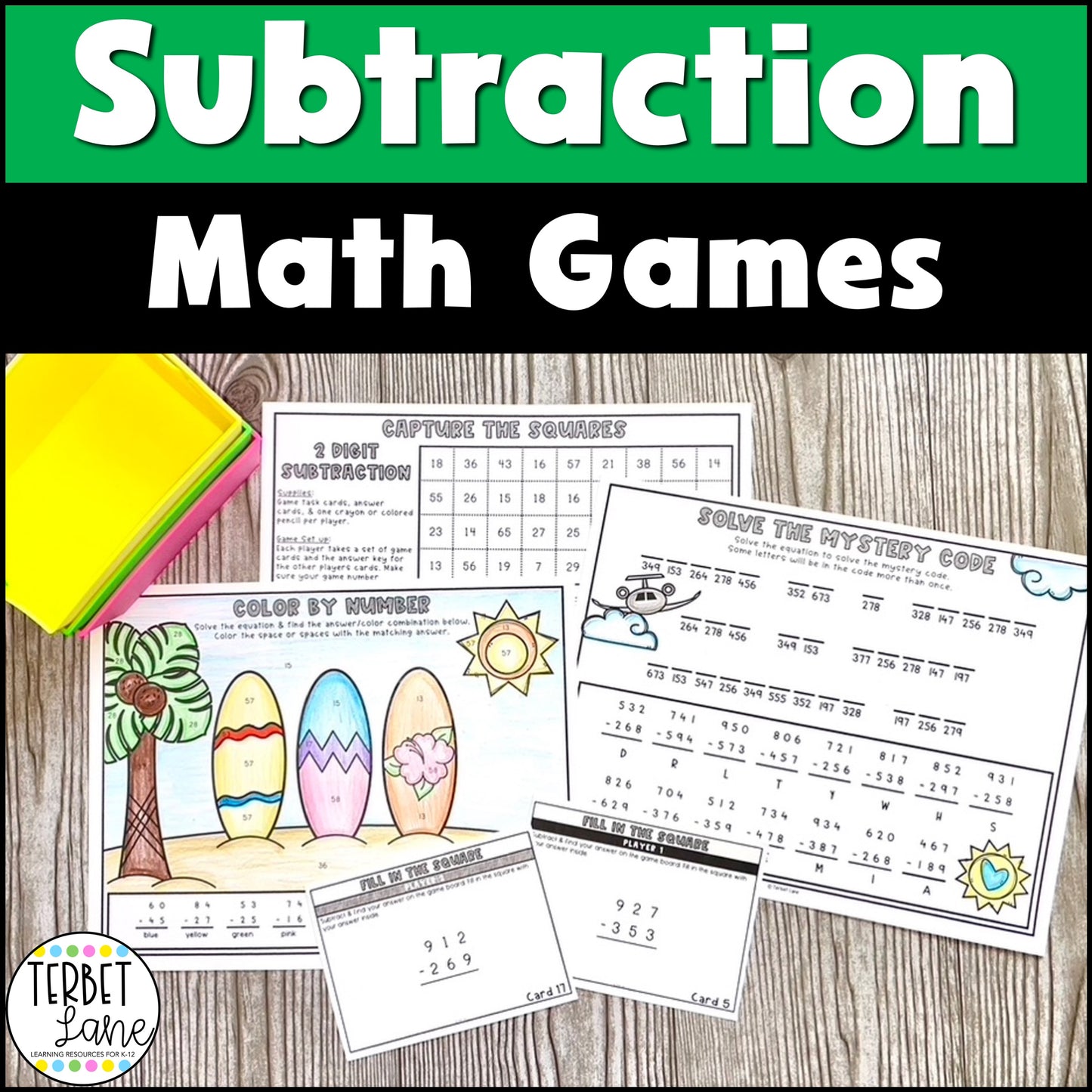 2 and 3 Digit Subtraction with Regrouping Games Math Activities