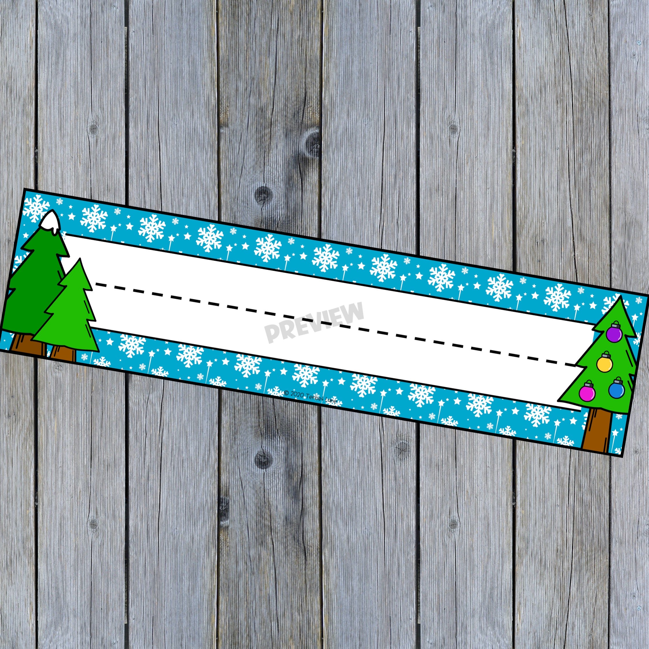 Editable Christmas Themed Desk Name Tags Terbet Lane   Christmasthumb2 